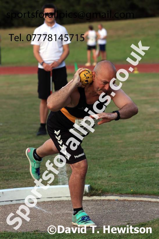 Shot putt, 2025 NEGP No 6 Monkton, Wednesday, August 13th.  Photo: David T. Hewitson/Sports for All Pics